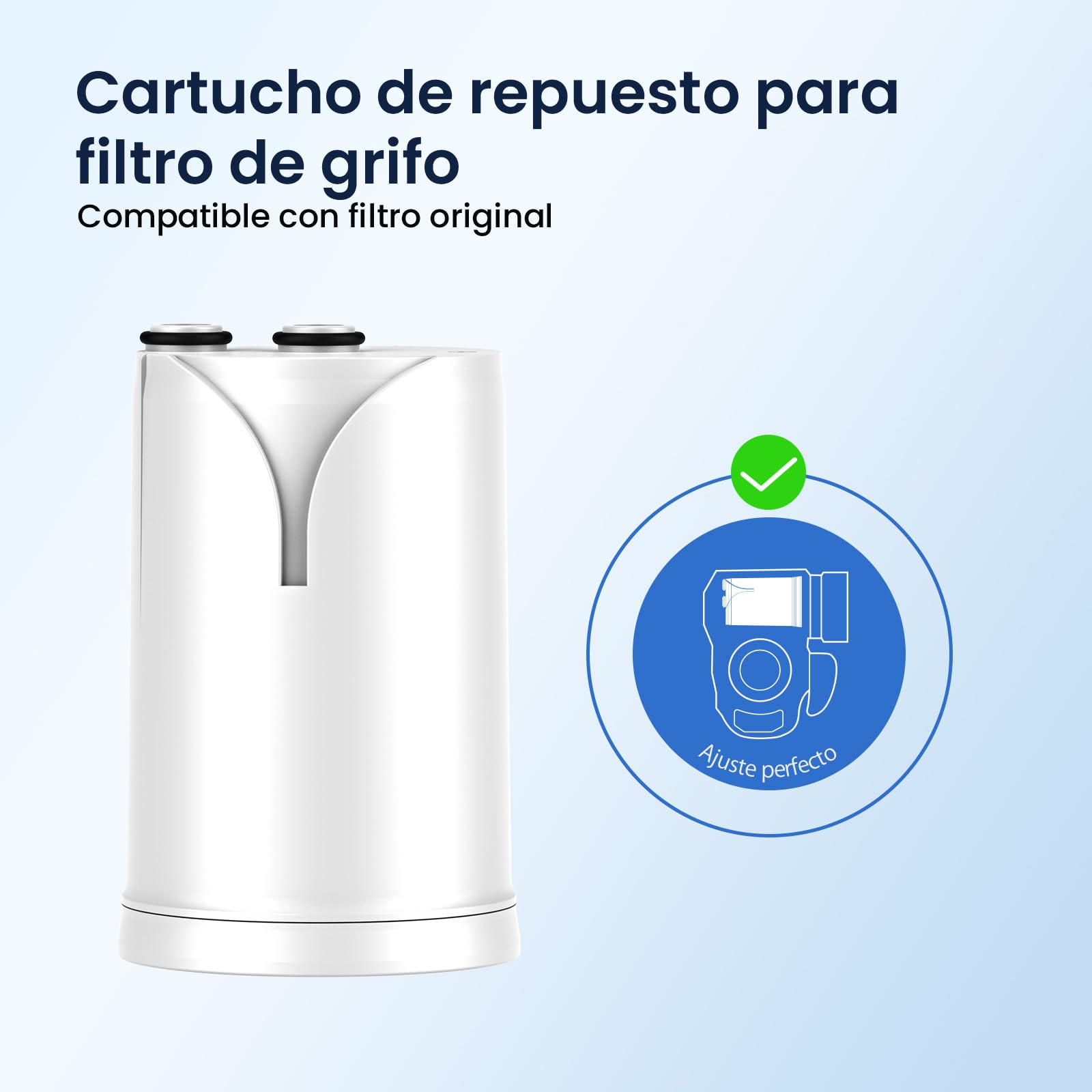 GLACIER FRESH ON TAP V-MF 1x (600 L) Cartucho de filtro de agua compatible con Brita On Tap V, Ultrafiltración en 5 pasos reduce 99% bacterias, PFAS, cloro, microplásticos y metales, para mejor sabor
