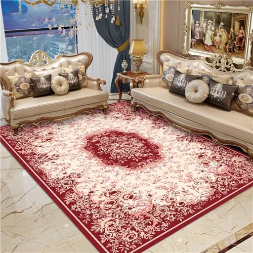 Tapis doux salon de haute densité unicolore beige 100x200cm