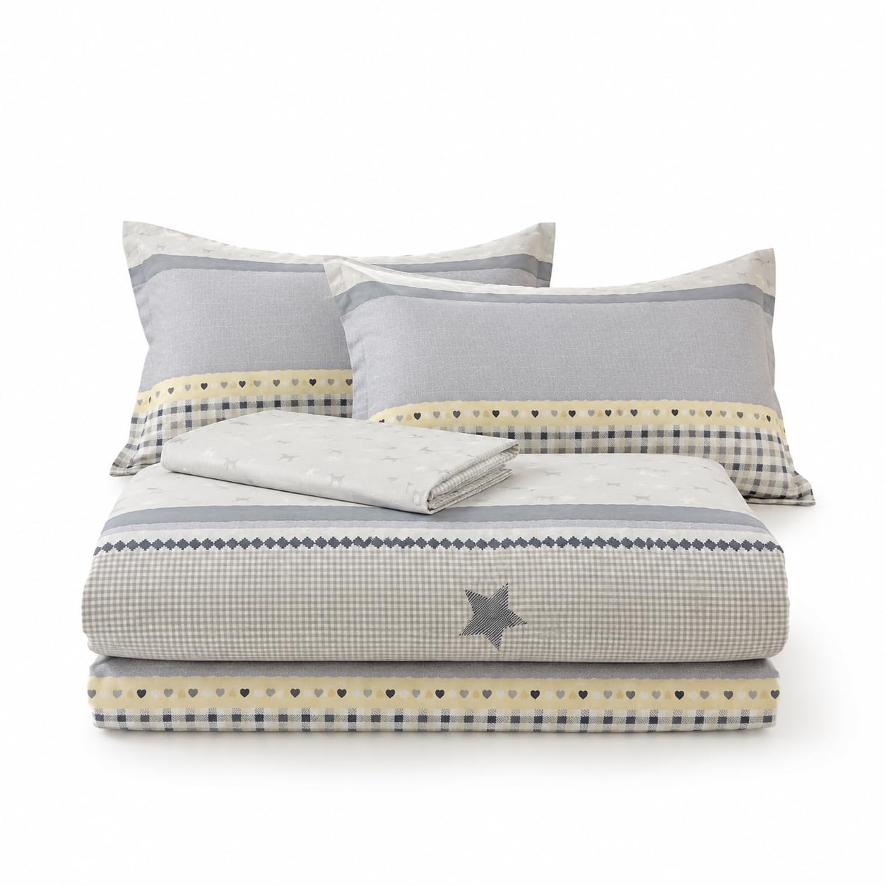 Coton percale de qualité pour cette parure de lit 4 pièces 160x200