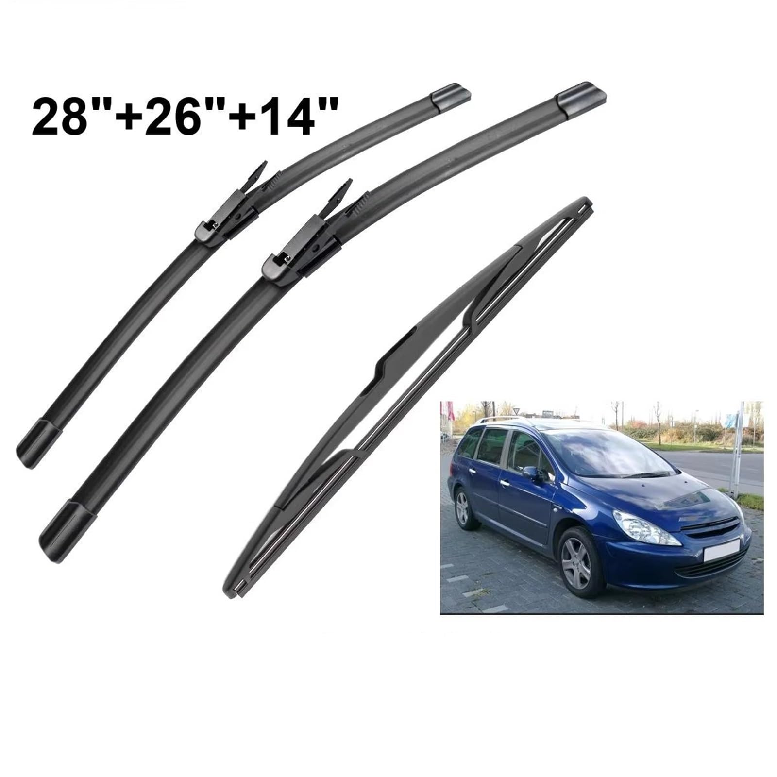 Tergilunotto Rear 1 2 3 4/6 Pezzi Tergicristallo Anteriore Posteriore Tergicristallo Spazzole Accessori Auto Per Peugeot 307 2005 2006 2007 Tergicristallo(6 Piece)