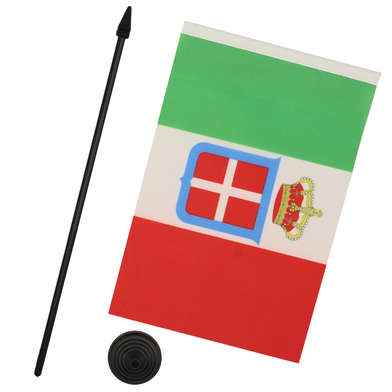 AZ FLAG Bandiera Da Tavolo Regno D'Italia Corona 21x14 cm Piccola Bandierina Reale Italiana