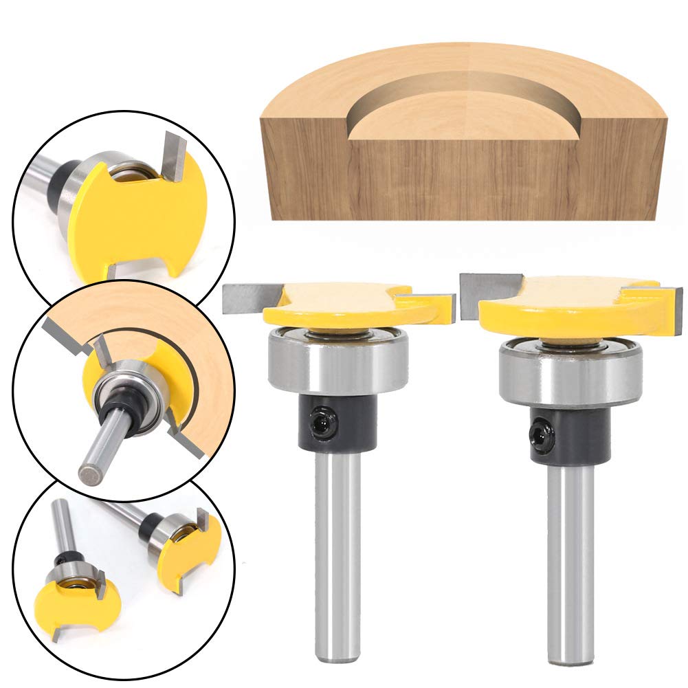 2pcs 6mm Tige Biscuit Routeur Professionnel Outils De Coupeur À Bois Fraise Set