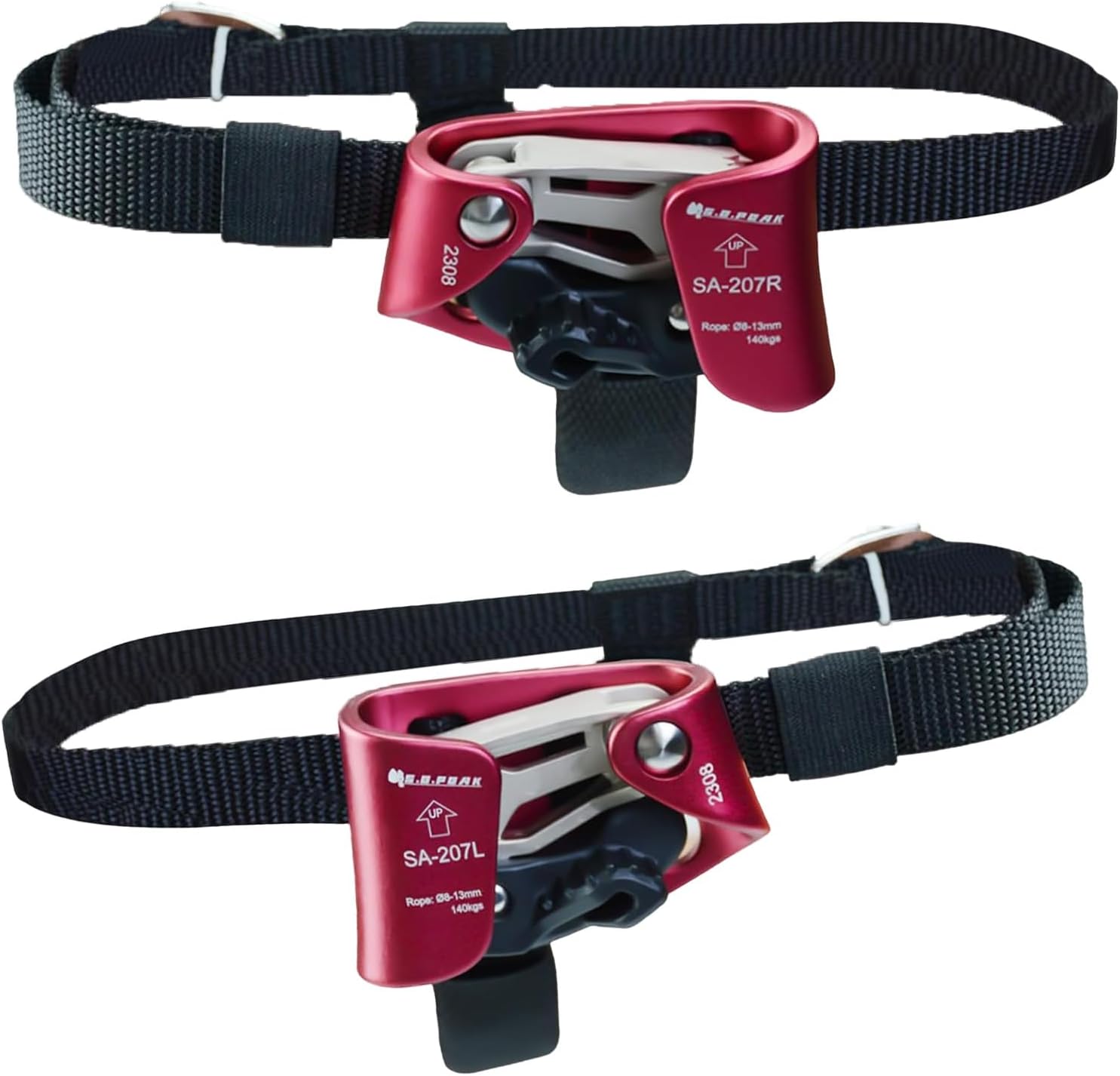 Foot Ascender Rappelling Gear Equipment for Rock Climbing Tree Arborist, Mountaineering, 8~13MM Rope, Right/Left Foot, 4kN