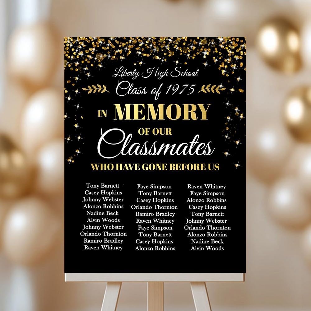 Personalized In Memory of Classmates Class Reunion Any Year, class of 1985 reunion sign decorations, Classmate List Signs, in this class we are family, In Memory of our Classmates Sign