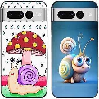 Capa para Google Pixel 7 Pro/7Pro, capa traseira fina de silicone TPU com estampa de caracol fofo, durável, degradável, 2 peças/lote
