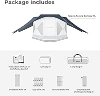 Vista 8 de ACACIA Toldo para 4 personas para sistema de campamento Space Acacia, lona de camping impermeable PU2000 para camping de 4 estaciones, lona de Star