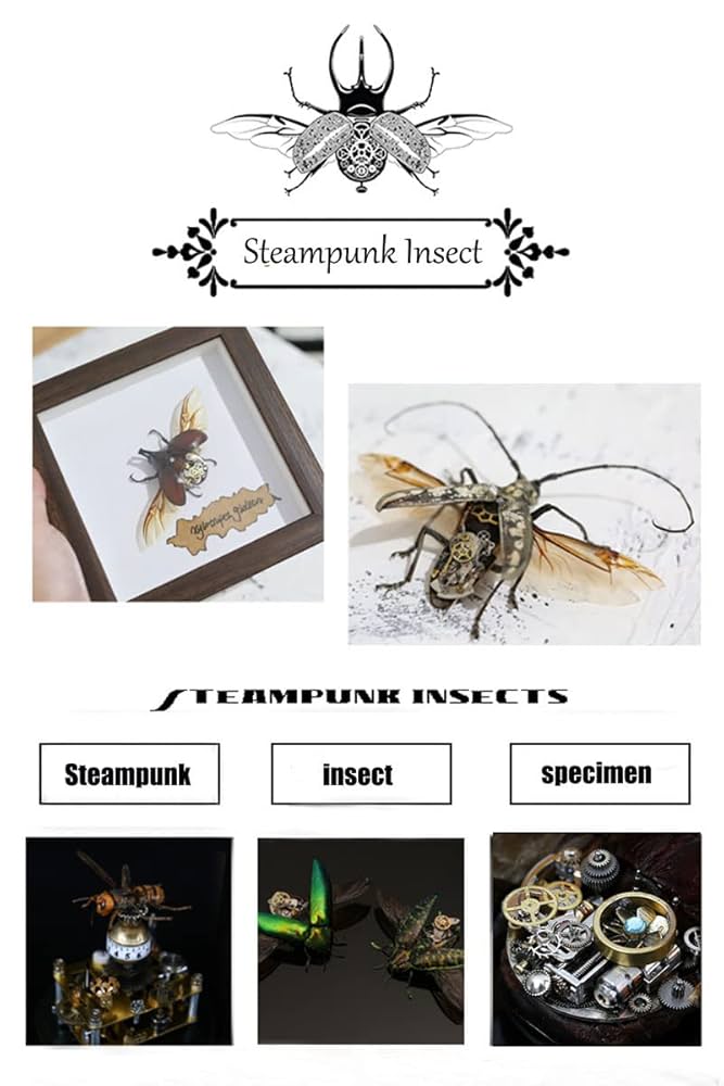 Amazon.co.jp: スチームパンクな機械カミキリムシ昆虫標本手作り