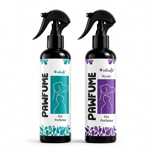VetSafe Pet Perfume 200 ml (Pack of 2) - Long-Lasting Fragrance Spray for Dogs and Cats, Odour Eliminator, Grooming Essential, Fresh Baby Love and MysticScent