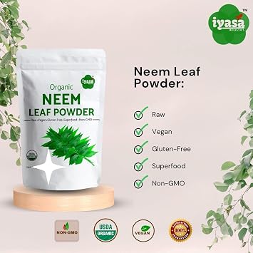 Organic Neem Powder 16oz - Certified USDA Organic Neem Leaf Powder Ayurveda Herb Azadirachta Indica - Promotes Healthy Hair and Clear Skin