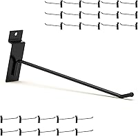 Vista 13 de Ganchos de Pared Ranurada Negros de 10 Pulgadas 25PC, Accesorios de Pared Ranurada Resistentes, Colgador de Herramientas de Pared Ranurada