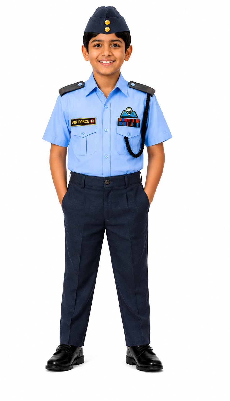 Raj Costume Air Hostess Fancy Dress Costume for Girls | Cabin Crew Airline Uniform Set with Full Sleeve Shirt, Skirt, Cap & Scarf-image-24