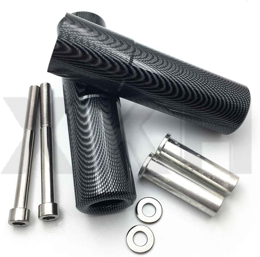 XKMT- Carbon Fiber No Cut Carbon Fiber Frame Slider Crash Protector Compatible with 2006 2007 2008 Zx14 Zx14R [P/N: MT219-043A-CN]