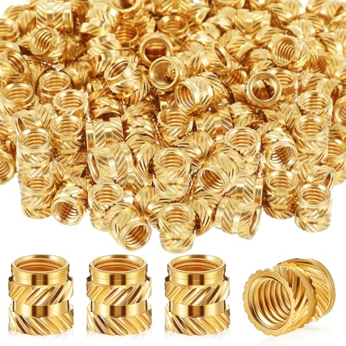 Image of Yaocom 100 Pcs M6 Threaded Inserts M6 x D8 x L8 Heat Set Inserts Brass 3D Printing Knurled Metric Nuts for Plastic, 3D Printing Components