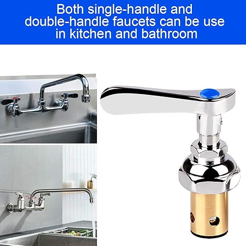 Miniatura 4 de Conjunto de husillo de latón para repuesto de carrete de válvula Eterna, reemplazo de montaje de vástago de mango lateral frío, se adapta a la