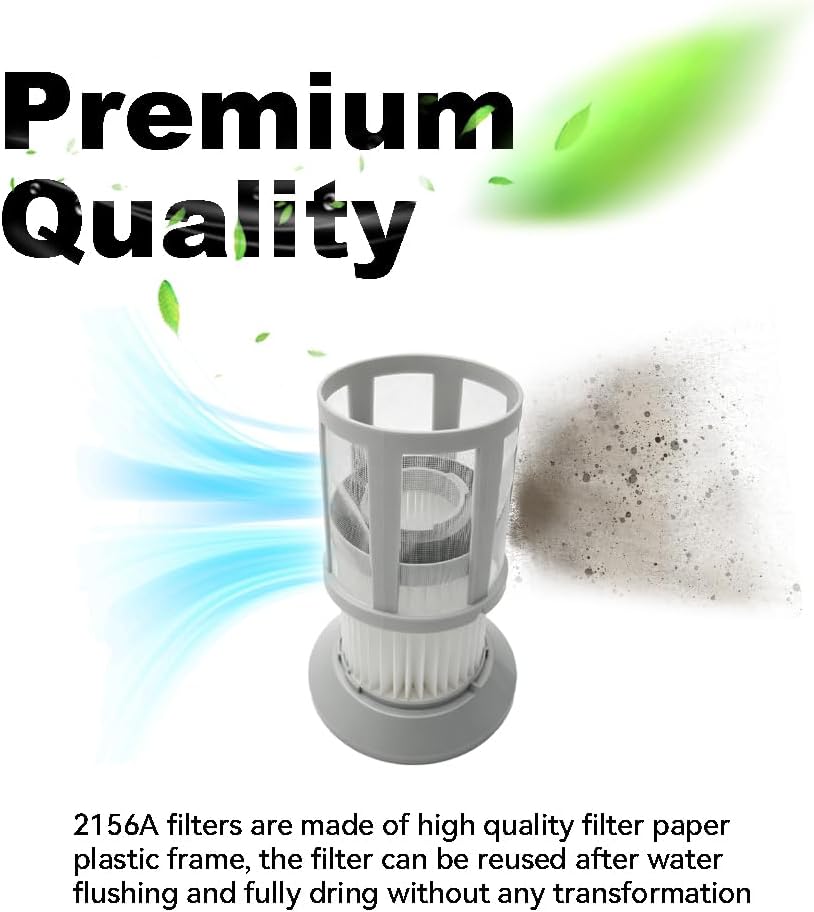 Vacuum Filter 2156A 1613056 Replacement for Bissell Zing 2156, 2156A, 2156E,1665, 16652, 1665W Zing Bagless Canister Vacuum Cleaner with 1 Cleaning Brush (3)