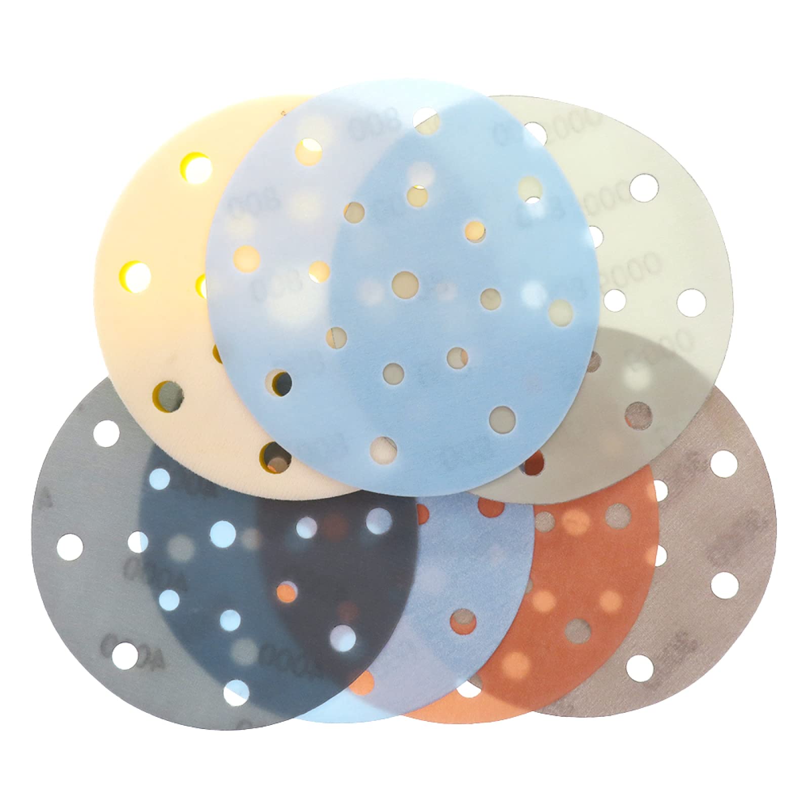 31 Uds. Disco De Lijado De Película Superfina De 6 Pulgadas Con Almohadilla De Interfaz Papel De Lija Suave Impermeable Para Lijado De Pintura Automotriz En Seco Húmedo
