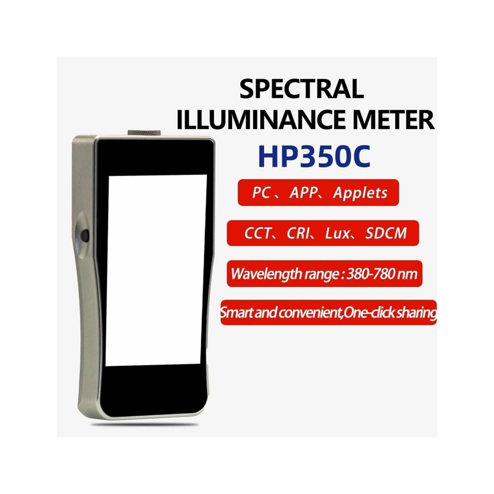 Spettrometri, Misuratore Di Illuminamento Spettrale HP350 380-780nm, Tester Di Analisi A Temperatura Del Colore 'illuminazione Sana, Spettrometro Di Luce Visibile