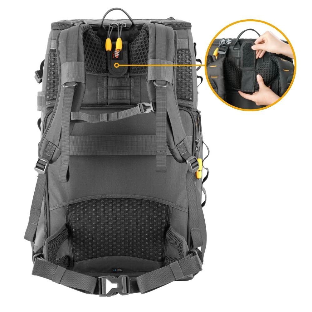 VANGUARD Alta Sky 69 Rucksack, 49 Liter, für bis zu 1200 mm Objektiv und zusätzliche Objektive, Grau