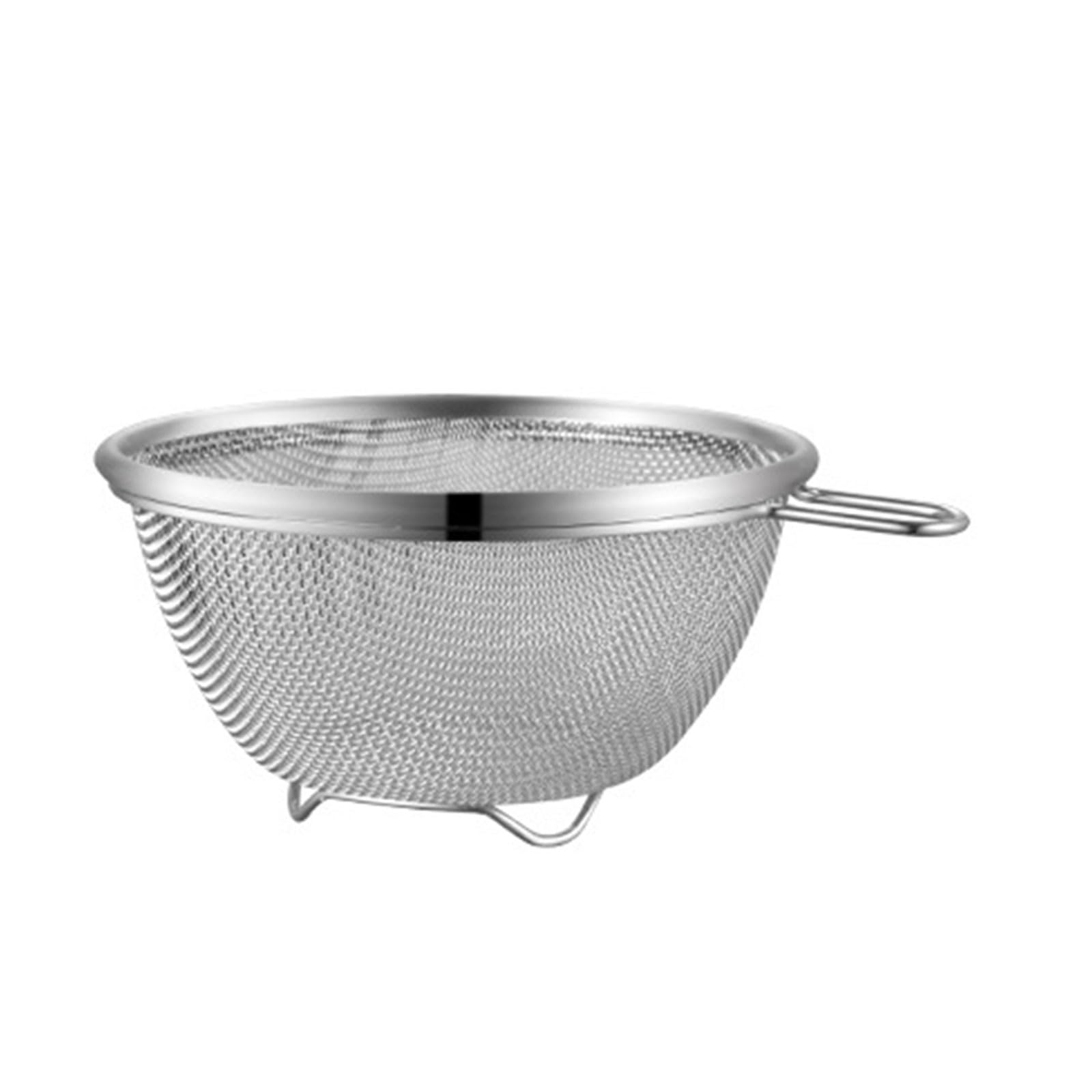 Oxxggkao 304 Stainless Steel Multipurpose Kitchen Colander Bowl for Salad Vegetables Fruits with Drain Holes & Easy Small Draining Bowl