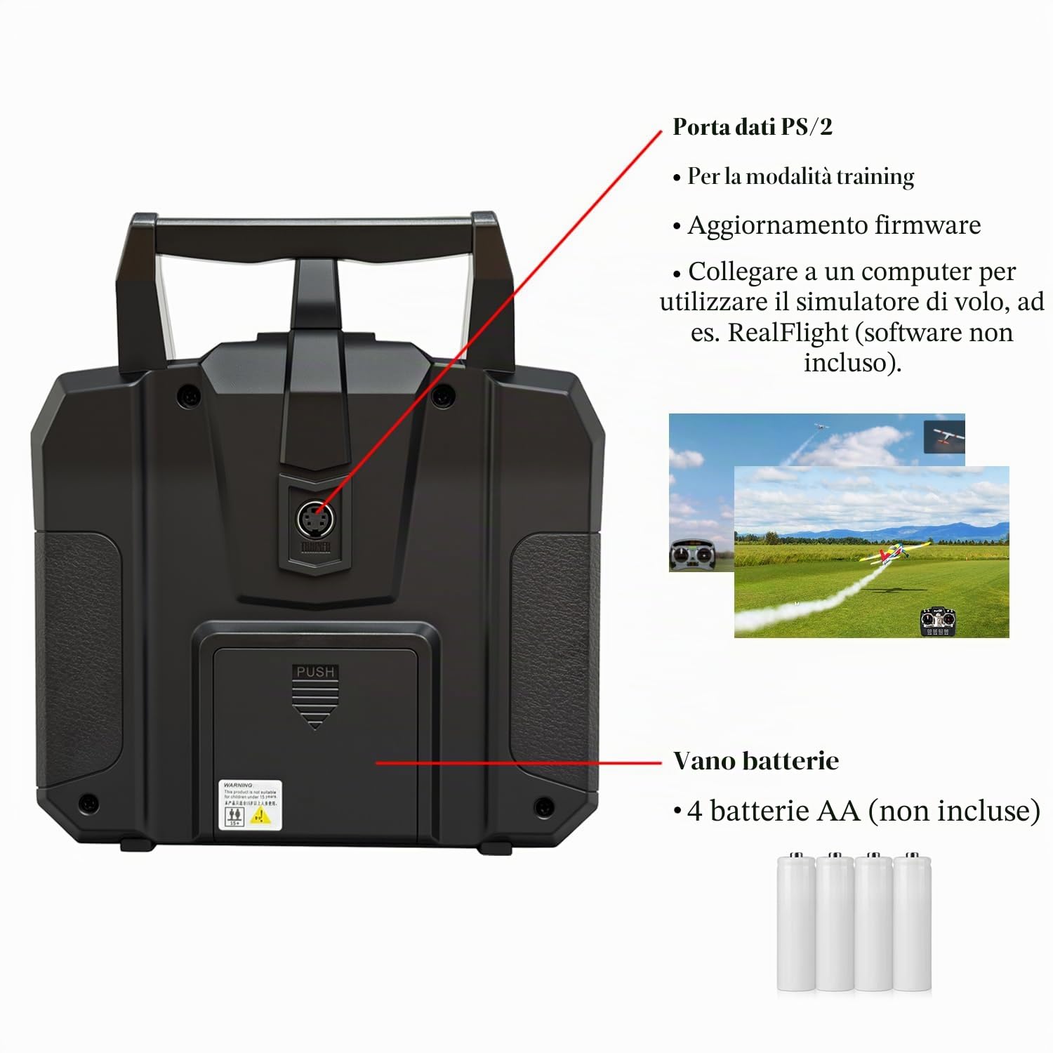 HAWK'S WORK FS-i6X 10 canali trasmettitore set, 2.4GHz RC controller con ricevitore (FS-i6X+iA6B)
