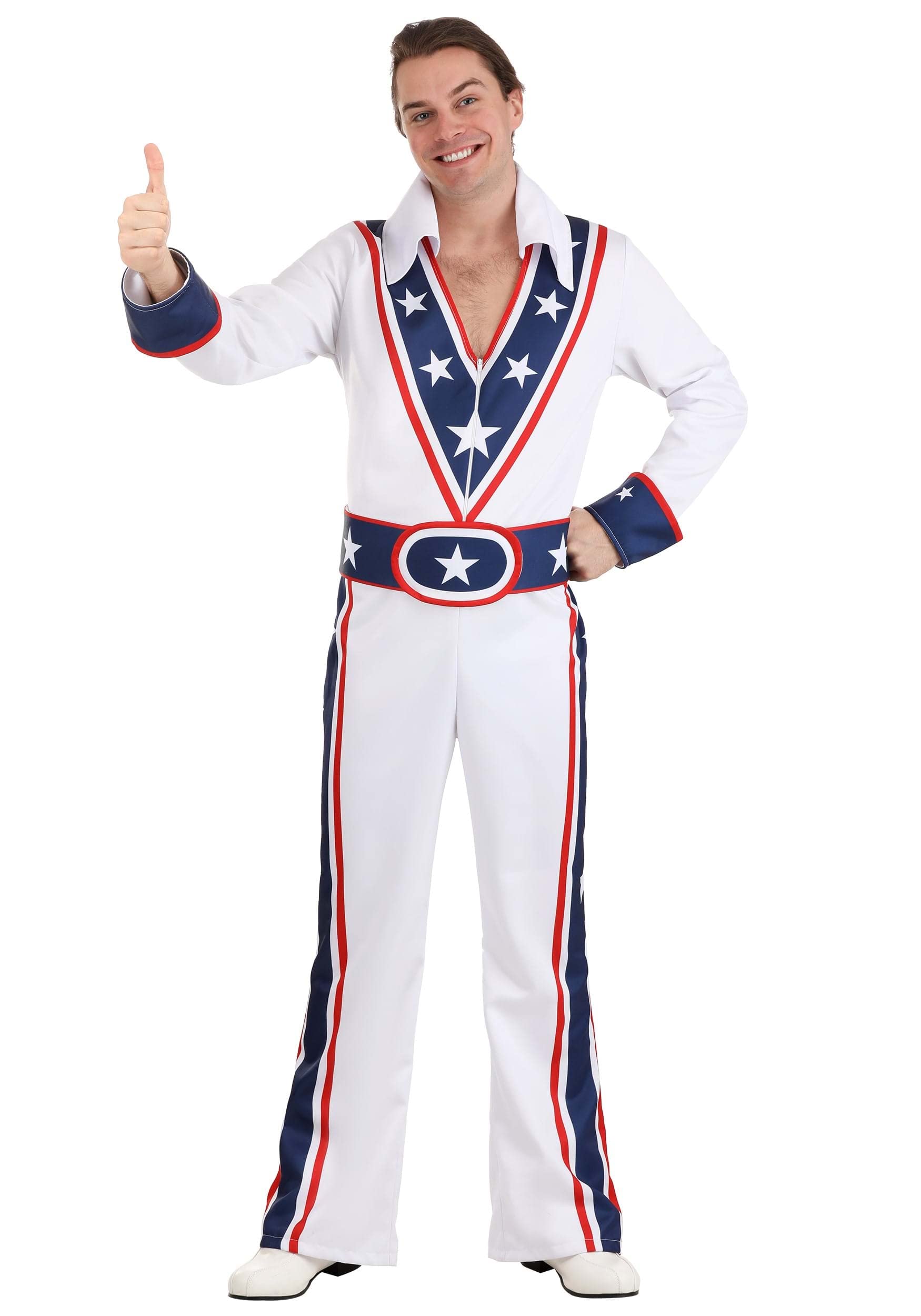 Fun CostumesEddie Kablooie Stunt Daredevil Men's Costume with Jumpsuit and Belt