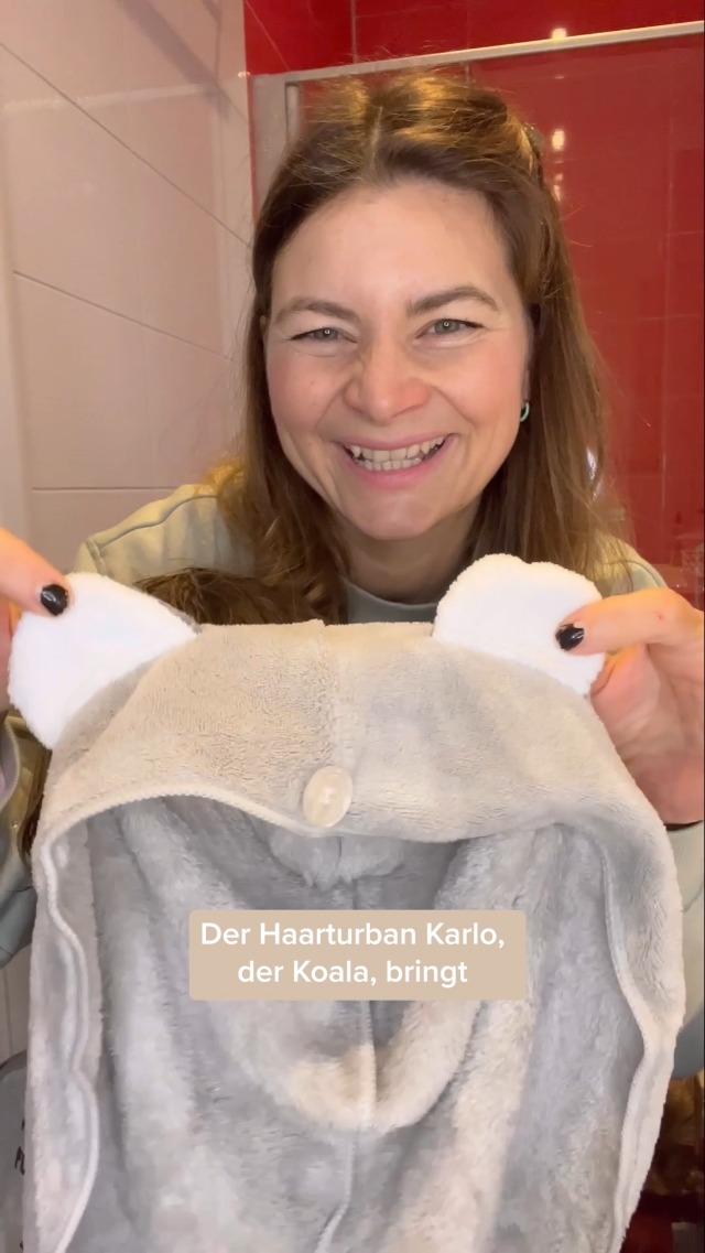 Turbante Per Capelli Con Orecchie Di Koala - Asciugacapelli In Microfibra Per Bambini, Morbido E Assorbente - Foto 2