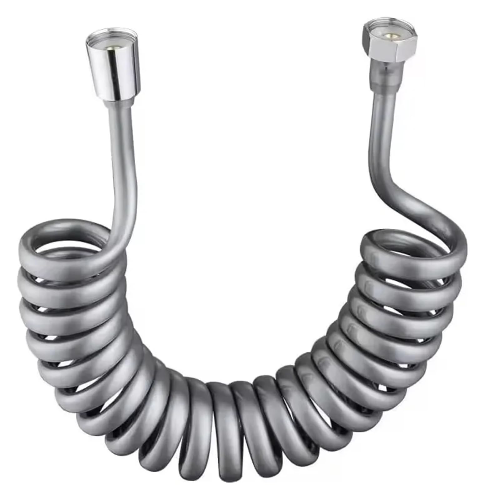 Einziehbarer Brauseschlauch, 1,5 m, flexibel, verdrehsicher, G1/2 Wasserschlauch für Bidet-Sprüher und Badezimmer-Wasserhahn, universelle Passform, graues Design