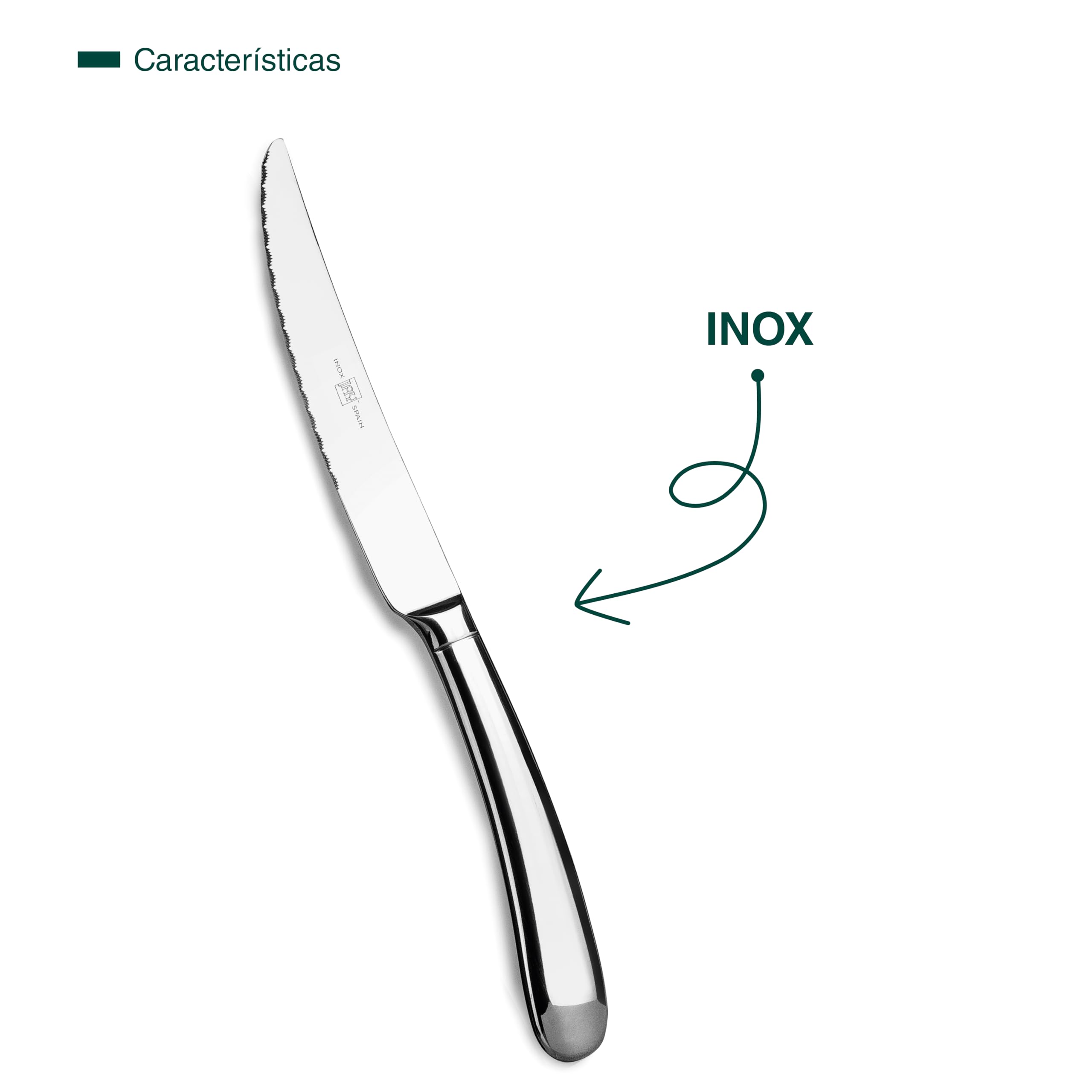 Lacor - JAY - 11001017 - Pack de 12 Cuchillos Chuleteros, Colección Premium | En acero inoxidable, para un uso práctico y profesional en cocina; ideal para cocina profesional y uso diario en casa