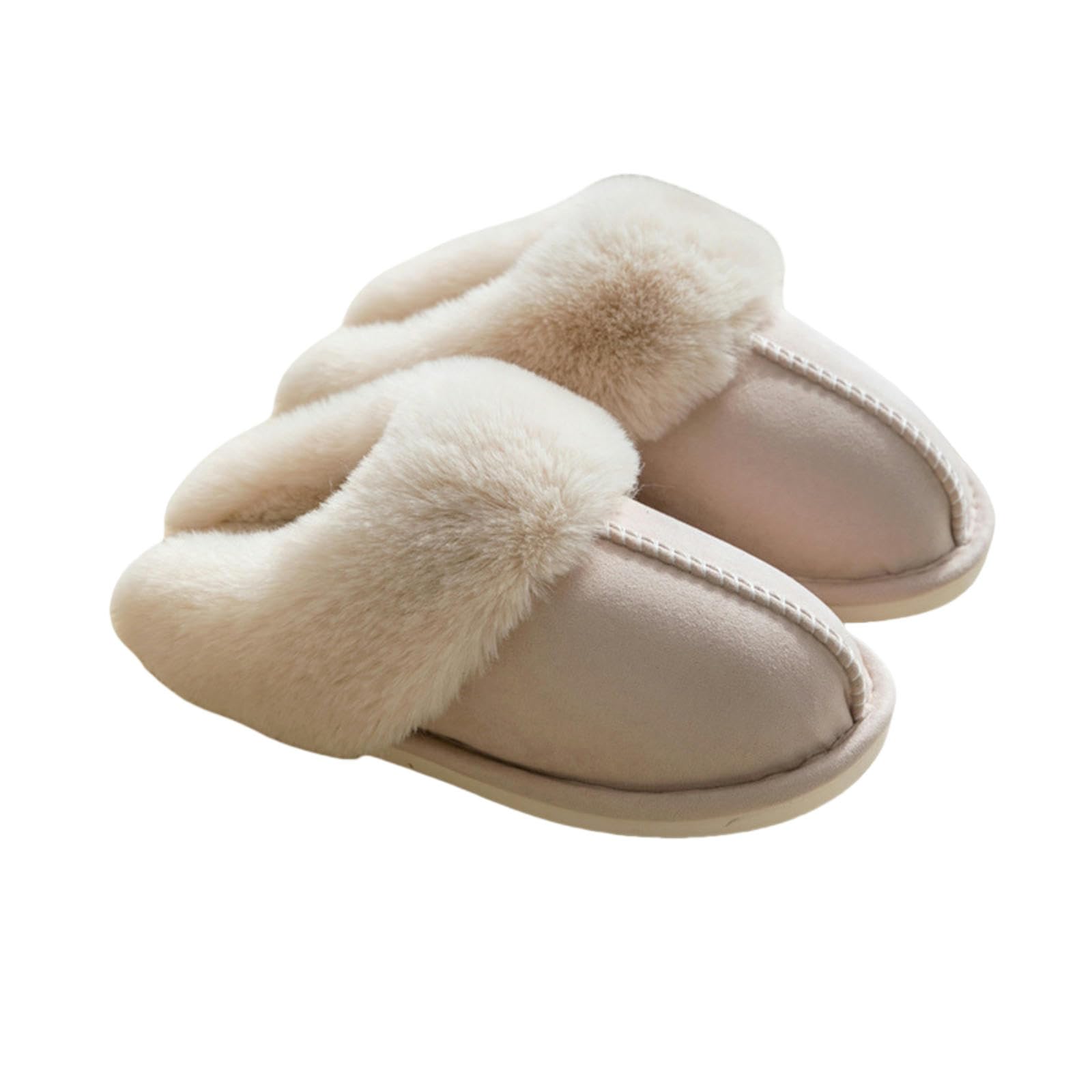 Ciabatte Donna Invernali Pantofole in Cotone Scamosciato Pantofole Calde per La Casa in Cotone Ispessito-rice-38-39