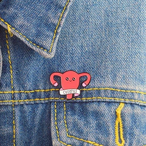 Image of Uterus Ovary Pin Feminist Medical Symbol Female Organ Gynecologist Nurse Gift Jewelry Brooch Pins