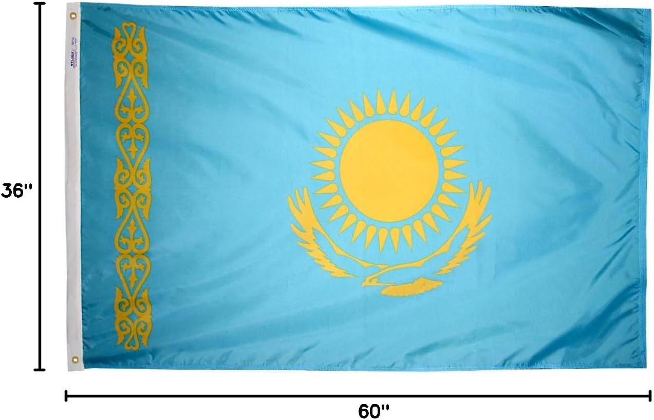 Annin Flagmakers Kazakhstan Flag USA-Made to Official United Nations Design Specifications, 3 x 5 Feet (Model 973709)