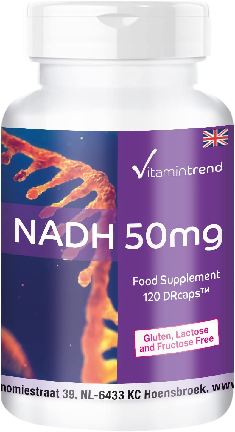 NADH 50mg - 120 Capsules - Vegan - Highly dosed - for More Energy | Vitamintrend®