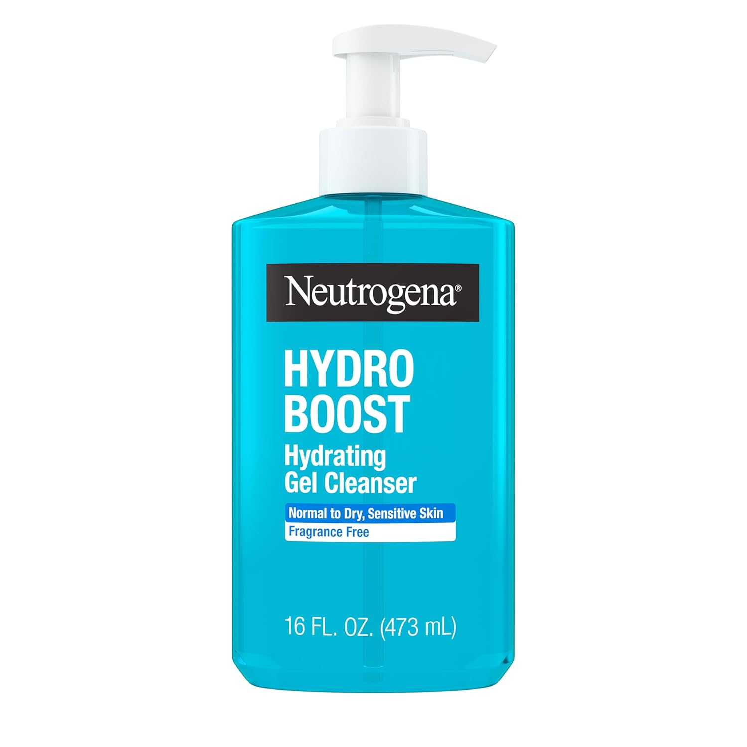 Kenvue Neutrogena Hydro Boost Face Wash, Fragrance Free, Hydrating Facial Cleanser with Hyaluronic Acid, Daily Foaming Face Wash & Makeup Remover, Hypoallergenic Gel Cleanser, 16 fl. oz