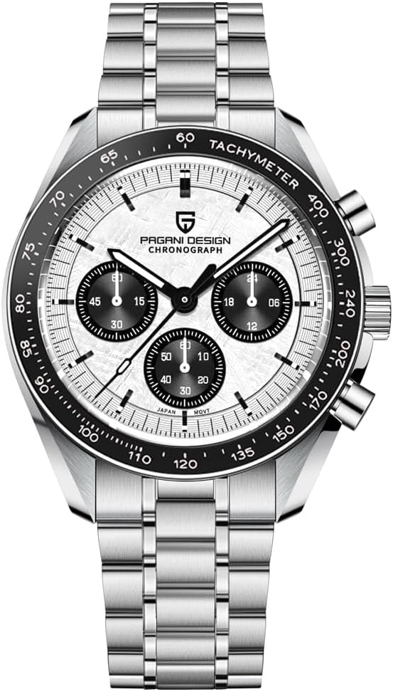 Pagani Design 1701 V6 Moon Wristwatch Homage Men's Quartz Chronograph Watches VK63 Movement Stianless Steel Construction 100M Waterproof Fashion Sport Watch