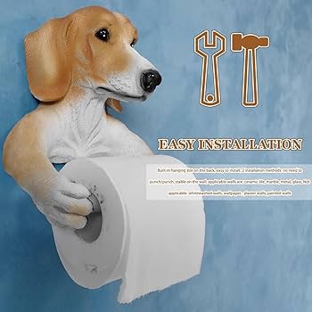 トイレットペーパーホルダー 犬 プードル トレイ付き 可愛い トイレットペーパーホルダー 犬 子犬 プードル トレイ付き