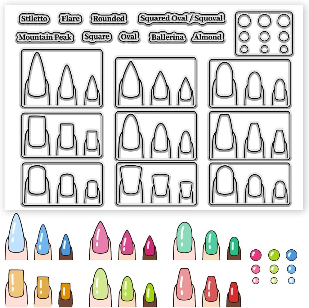 CHGCRAFT Nail Practice Board Clear Stamps Manicure Practice Silicone Stamp Seal for DIY Scrapbooking and Card Making Paper Craft Decor 8.3 × 5.8 Inch