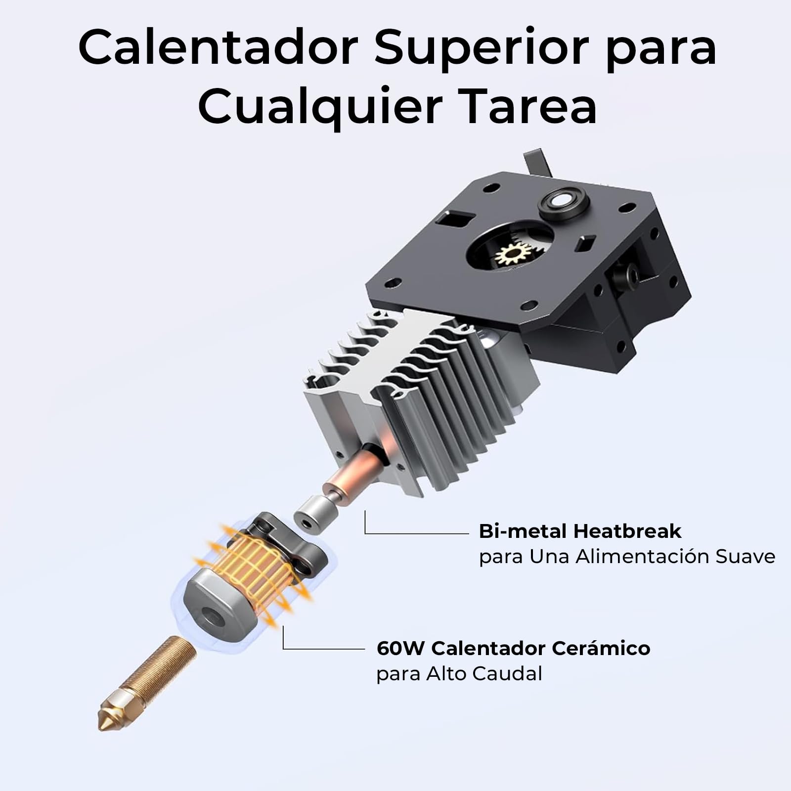 Impresora 3D Creality Ender 3 V3 KE, 500mm/s Impresión Alta Velocidad, Control de Monitor Inteligente, Calibración Automática, 300 ℃ 60 W Extremo Caliente, Riel Lineal Preciso Del eje X, 220x220x240mm
