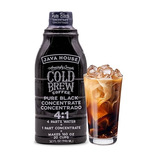 JAVA HOUSE Cold Brew Coffee, concentrado líquido colombiano 41, botella de 32 onzas