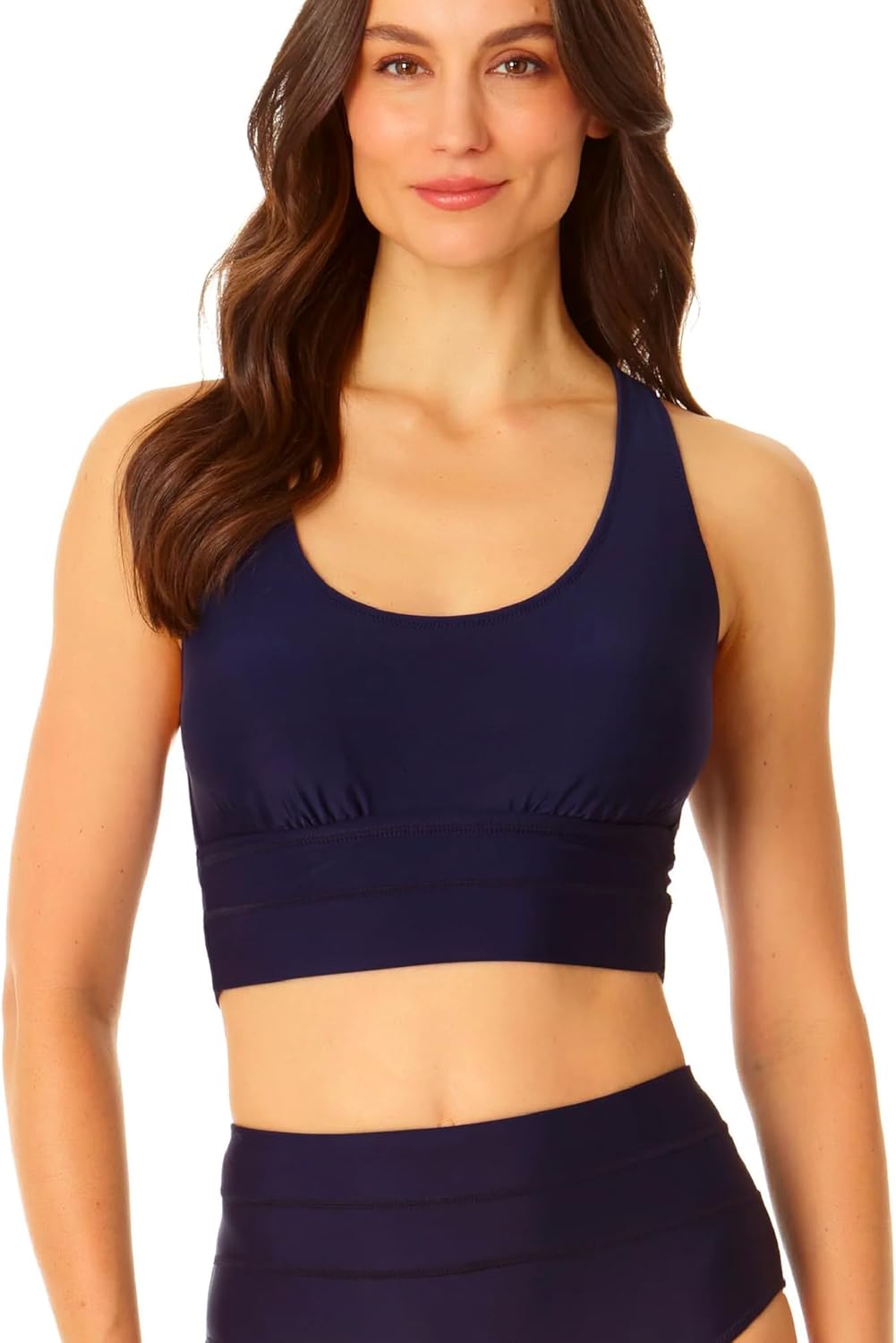 Coppersuit Womens Women's Banded Halter Longline Bra Swim Top