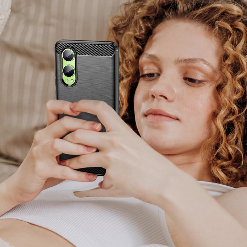 Image of Hybrid Carbon Fiber Back Case for OnePlus Nord CE 4 Lite (Black)