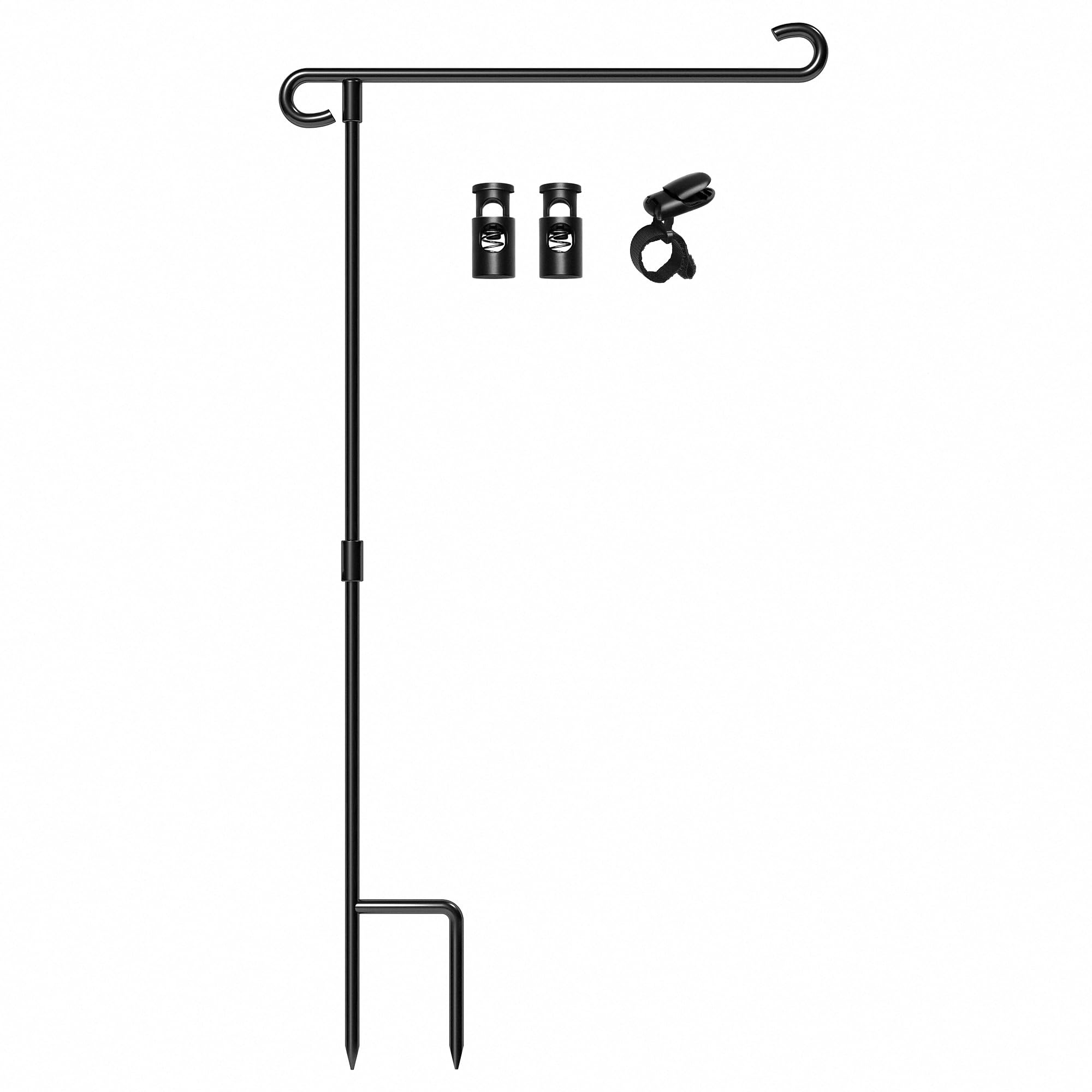 HOOSUN Garden Flag Stand,Wrought Iron Yard Flag Holder Stand,Perfect Garden Flag Holder for 12.5x18 inch Garden Flags,Christmas Valentines Day Garden decorations