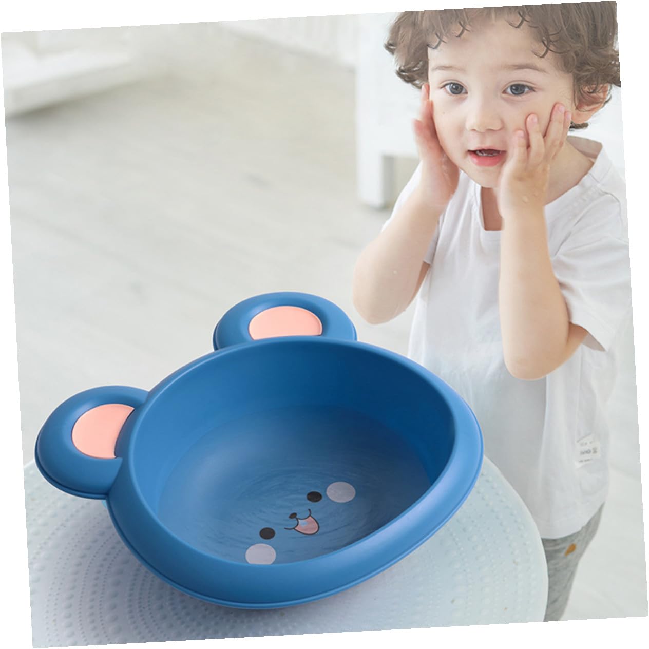 Abaodam Portable Cartoon Wash Basin Multifunctional Bath Tub Lightweight Face Basin for Newborns with Durable Frosted Plastic Design