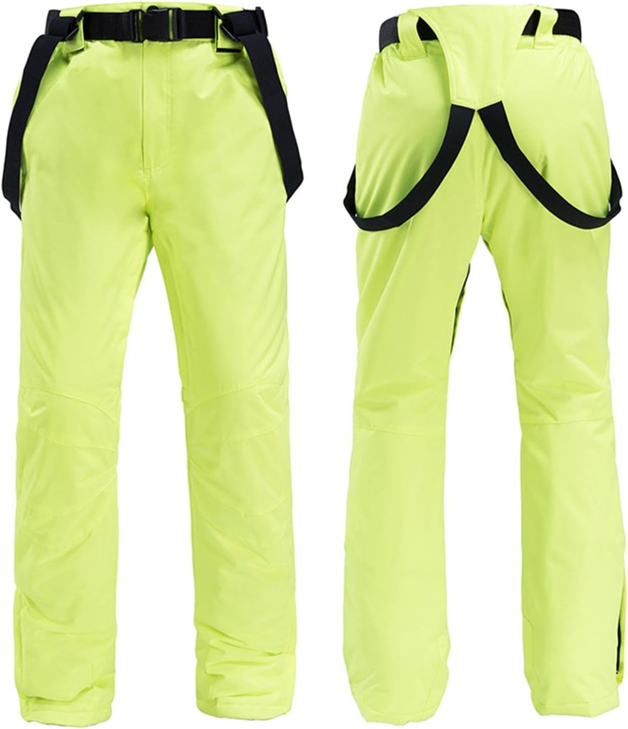 Men's Insulated Snow Bibs, Waterproof Windproof Bib Overalls with Pockets and Reinforced Cuffs, Skiing Snowboarding
