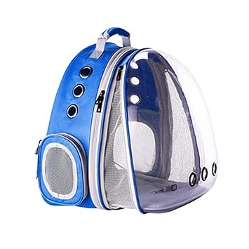 Aswadh Expandable Cat Carrier Front Back Transparent Bubble Backpack Pet Travel Bag Dark Blue