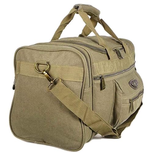 Mala Viagem Bolsa Lona Resistente Grande com alça (Bege)