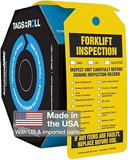 AccuformNMC 100 Inspection and Status Tags by-The-Roll, Forklift Inspection and Status, US Made OSHA Compliant Tags, Waterproof PF-Cardstock, Resists Tears, 6.25"x3", TAR704