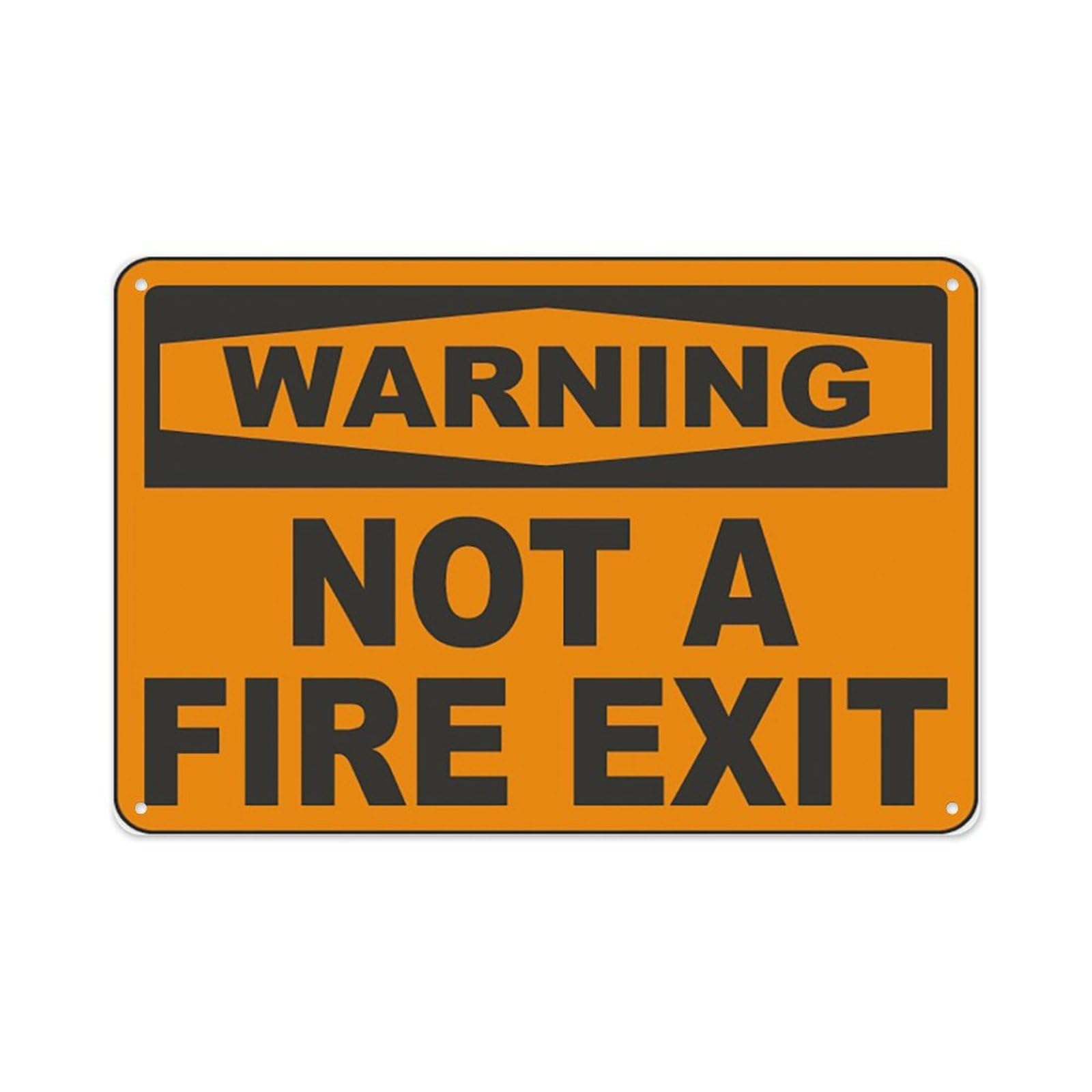 peiyeety WarningA Fire Exit Sign Aluminum Tin Warning Signs For Home Outdoor Garden 12X16 Inches