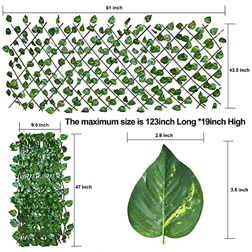 DearHouse 2Pack Fence Privacy Screen, Artificial Leaf Ivy Expandable