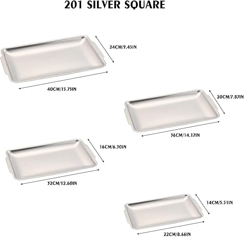 Miniatura 6 de BLMIEDE Bandeja para hornear de acero inoxidable, bandeja para horno tostadora, bandeja rectangular superior con acabado de espejo, fácil limpieza,