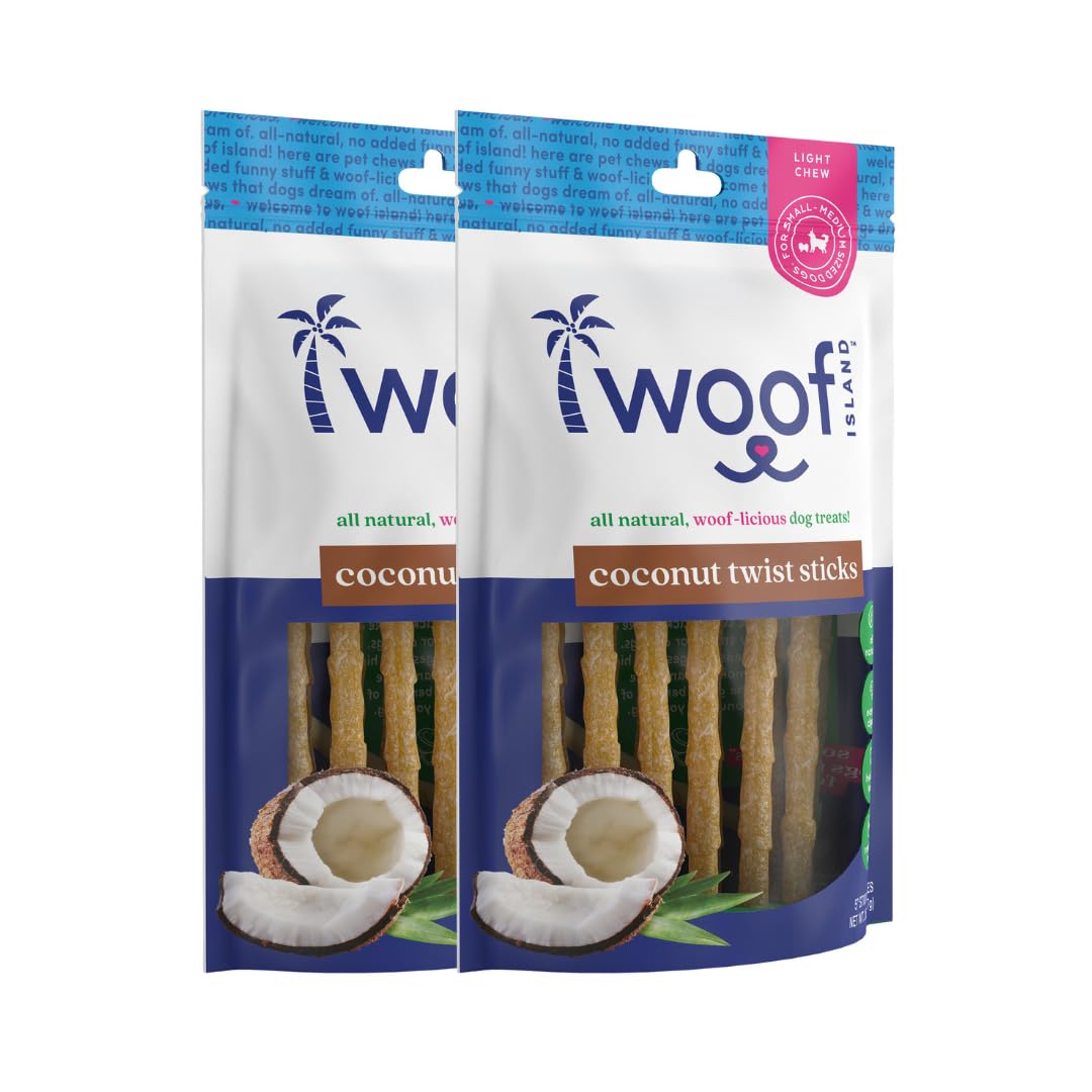Woof Island5" Coconut Twist Sticks (2 Pack)